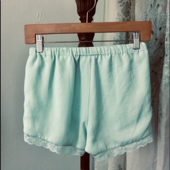 H&M DIVIDED Intimates & Sleepwear Nwot Silky Blue Lace Sleep Shorts